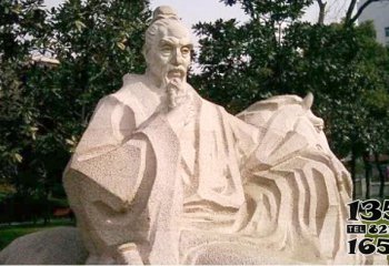 班固石雕像-砂岩石刻历史名人中国东汉文学家雕塑