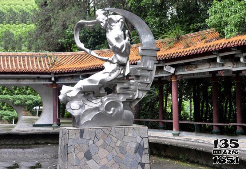 嫦娥雕塑-公园景区不锈钢抽象嫦娥奔月雕塑 嫦娥雕塑-公园景区不锈钢抽象嫦娥奔月雕塑