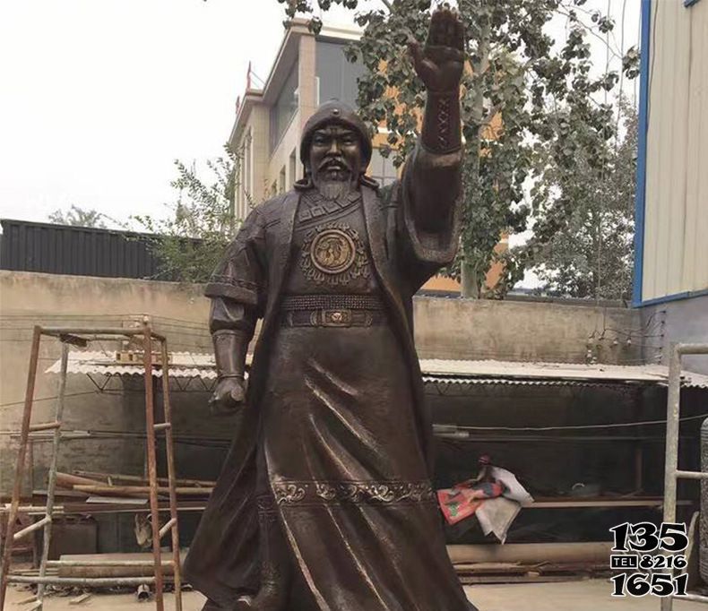 成吉思汗雕塑-景区挥手铜雕创意成吉思汗雕塑 成吉思汗雕塑-景区挥手铜雕创意成吉思汗雕塑高清图片
