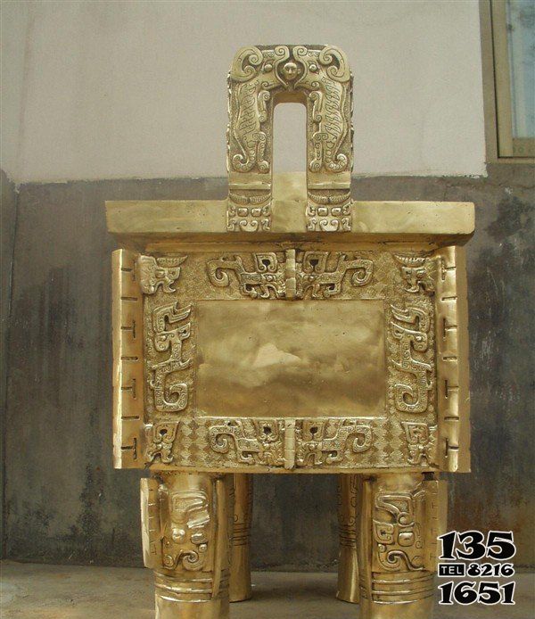 鼎雕塑-不锈钢喷金烤漆创意户外鼎雕塑 鼎雕塑-不锈钢喷金烤漆创意户外鼎雕塑高清图片