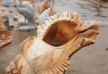 海螺雕塑-商场摆放的螺纹的花岗岩石雕创意海螺雕塑
