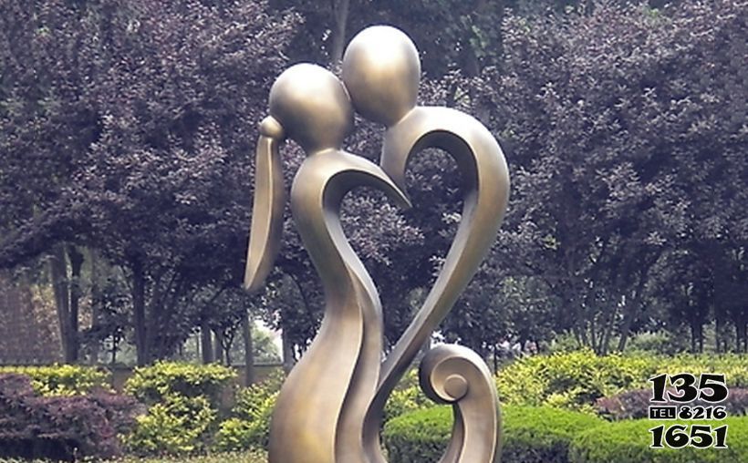 情侣雕塑-不锈钢抽象公园情侣雕塑高清图片