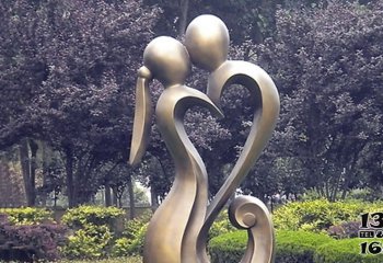 情侣雕塑-不锈钢抽象公园情侣雕塑
