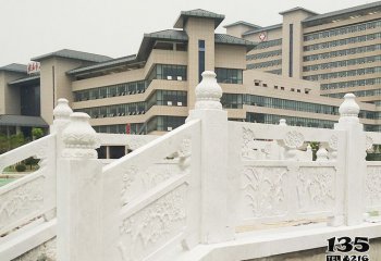 石桥雕塑-医院景观汉白玉石拱桥浮雕镂空雕塑