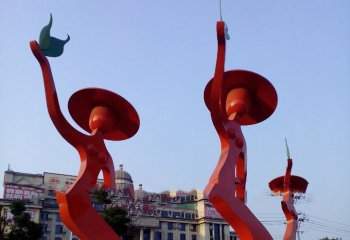 跳舞蹈雕塑-商业广场不锈钢跳舞的抽象人物雕塑