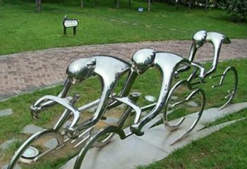 自行车雕塑-公园不锈钢骑自行车抽象雕塑