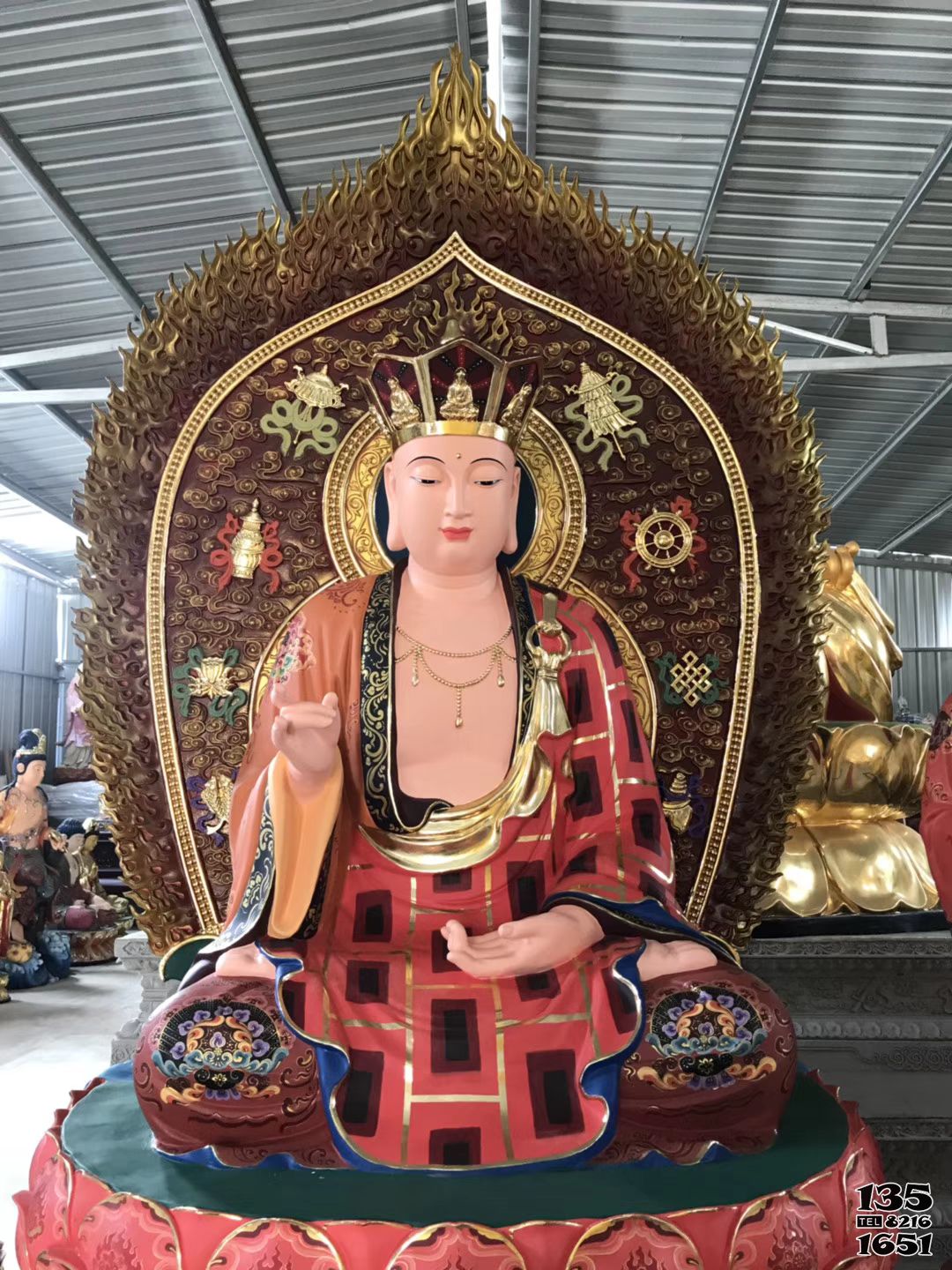 地藏王雕塑-佛像菩萨大型玻璃钢彩绘地藏王雕塑高清图片