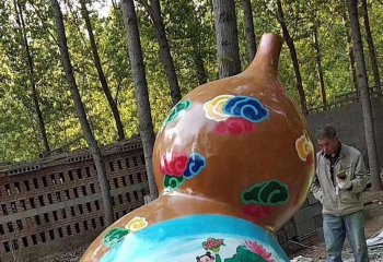 葫芦雕塑-玻璃钢公园仿真彩绘葫芦雕塑