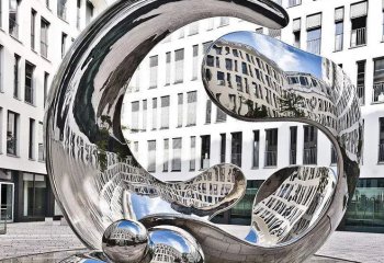 景观雕塑-户外广场大型抽象不锈钢镜面景观雕塑