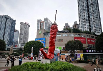 辣椒雕塑-广场大型仿真植物玻璃钢辣椒雕塑