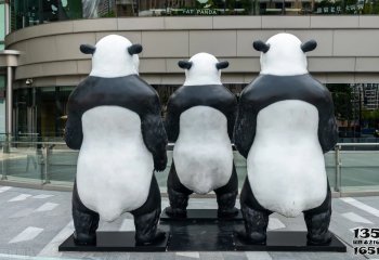 熊猫雕塑-广场街道大型玻璃钢彩绘国宝熊猫雕塑