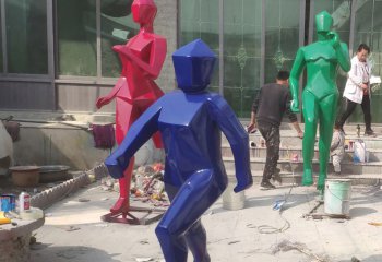 厂家订制玻璃钢雕塑工艺品人物雕塑体育公园运动主题雕塑_