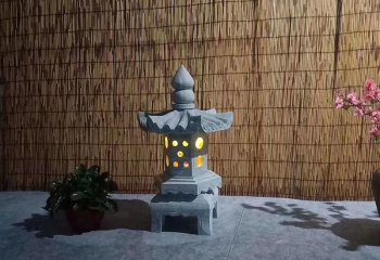 灯笼雕塑-石灯笼中式落地庭院装饰石头灯户外摆件