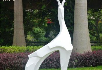 鹿雕塑-抽象玻璃钢公园户外景观装饰品鹿雕塑