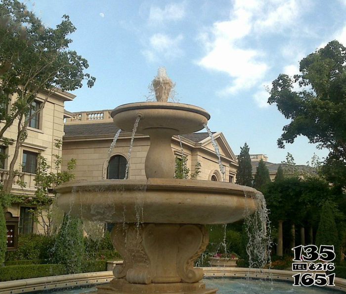 喷泉雕塑-别墅景观大理石喷泉雕塑高清图片