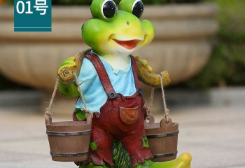 青蛙雕塑-景区玻璃钢时尚青蛙雕塑