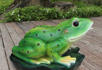 青蛙雕塑-花园一只玻璃钢青蛙雕塑