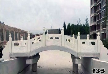 石桥雕塑-小区景观摆放汉白玉拱桥栏杆雕塑