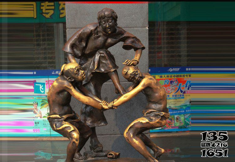 摔跤雕塑-广场铜雕摔跤小品人物雕塑高清图片