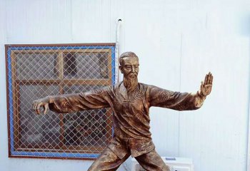 太极雕塑-景区园林摆放打太极拳的老人铜雕