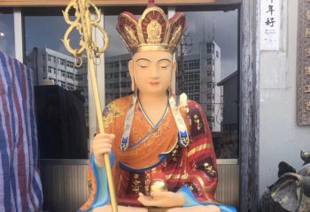 地藏王雕塑-寺庙大型佛像供奉玻璃钢地藏王雕塑