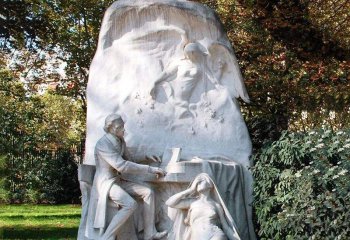 肖邦雕塑-公园石雕浪漫主义音乐代表人物肖邦雕塑