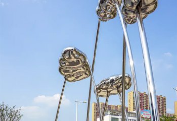 荷叶雕塑-广场不锈钢抽象艺术荷叶雕塑