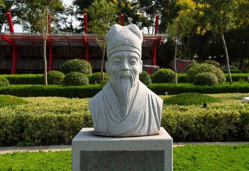 柳公权雕塑-公园历史文化名人著名书法家柳公权石雕头像