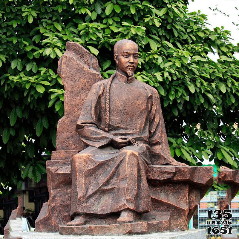 叶天士雕塑-公园历史名人清朝医学家叶天士纯铜雕像高清图片
