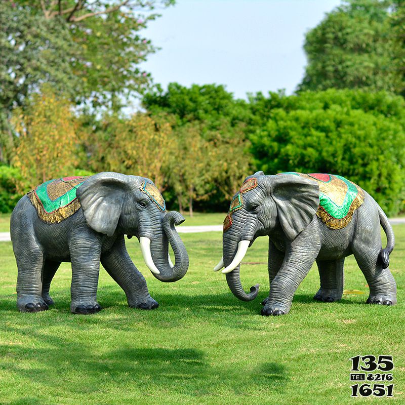 大象雕塑-户外园林大象仿真动物景观大象雕塑高清图片