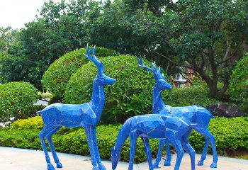 梅花鹿雕塑-玻璃钢公园景观装饰品摆件梅花鹿雕塑
