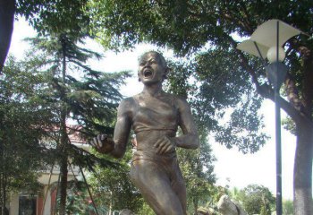 跑步雕塑-公园跑步的女人景观铸铜雕塑