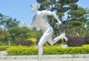 跑步雕塑-小区学校体育广场玻璃钢抽象跑步运动人物雕塑摆件