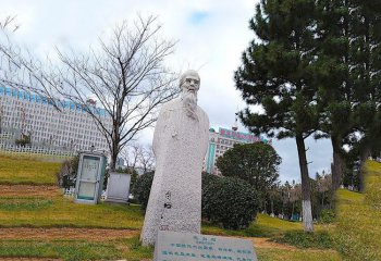 齐白石雕塑-公园世界文化名人石雕齐白石雕塑
