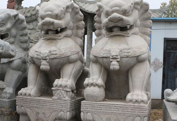 狮子雕塑-庭院创意大理石石雕看门镇宅的狮子雕塑