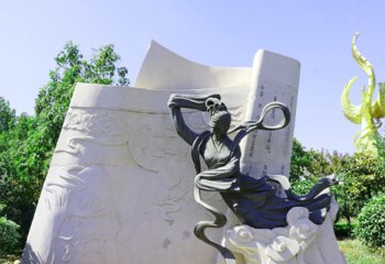 嫦娥雕塑-植物园摆放青石嫦娥奔月石雕塑