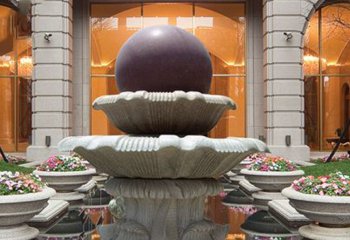 风水球雕塑-别墅景观风水球喷泉石雕