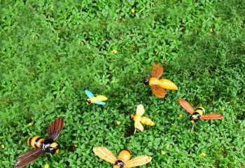 蜜蜂雕塑-别墅花园草坪仿真小夜灯树脂蜜蜂雕塑