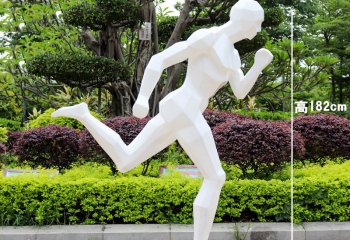 跑步雕塑-体育场广场户外抽象跑步运动人物剪影玻璃钢雕塑
