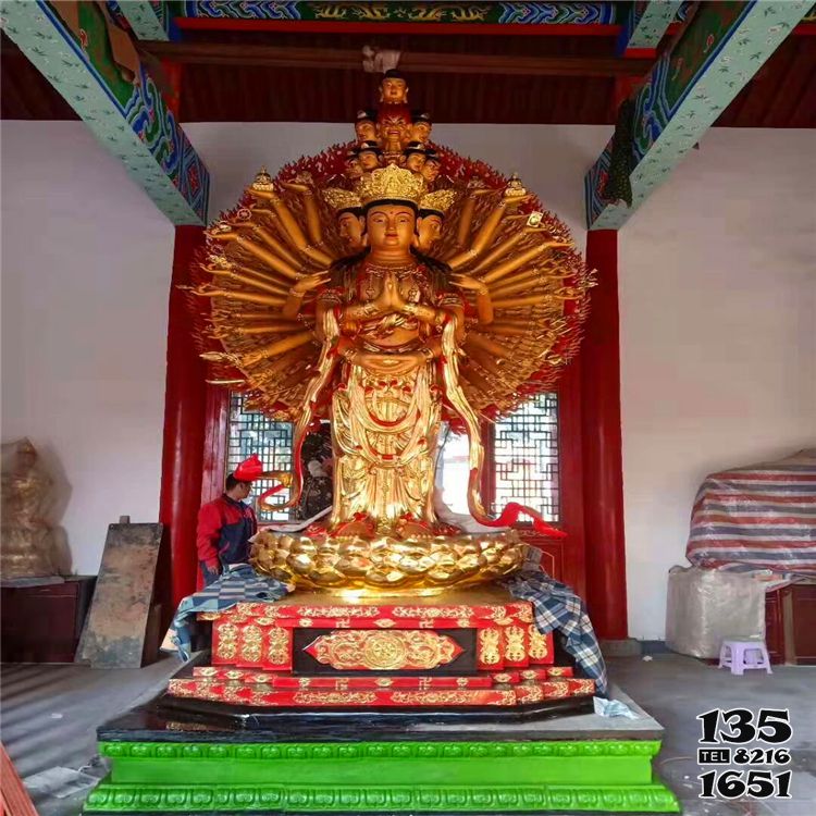 千手观音雕塑-景区不锈钢贴金铜雕千手观音雕塑 千手观音雕塑-景区不锈钢贴金铜雕千手观音雕塑