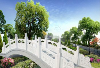 石桥雕塑-装饰庭院汉白玉石雕小桥