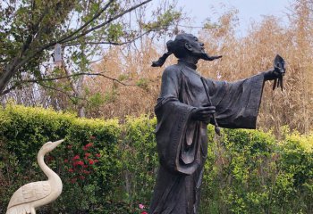 陶渊明雕塑-公园历史名人隐逸诗人之宗陶渊明铜雕塑