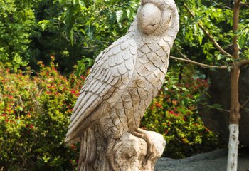 鹦鹉雕塑-公园广场汉白玉创意鹦鹉雕塑