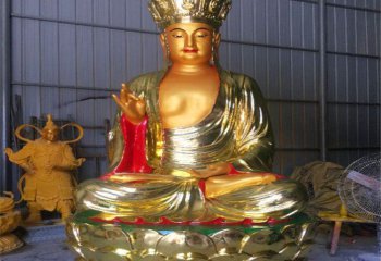 地藏王雕塑-不锈钢喷金鎏金供奉佛像地藏王雕塑