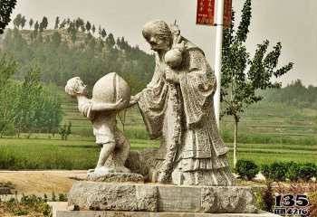 福禄寿雕塑-户外大型大理石石雕寿星福禄寿雕塑