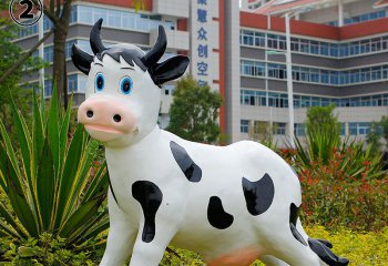 牛雕塑-广场一只奔跑的玻璃钢牛雕塑