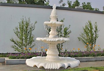 喷泉雕塑-庭院池塘汉白玉石雕创意喷泉雕塑