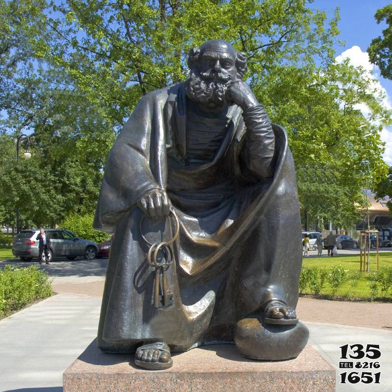 托尔斯泰雕塑-公园铜雕世界名人俄国批判现实主义作家托尔斯泰雕塑高清图片