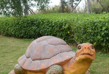 乌龟雕塑-景区草坪玻璃钢仿真动物爬行的乌龟雕塑
