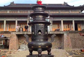 香炉雕塑-寺庙大型文物铜铸香炉雕塑